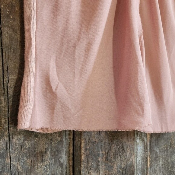 Zara Knit Blush Pink Chiffon Ribbed Knit Longsleeve Size S - Picture 4 of 6